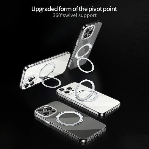 XUNDD Zero Sense Series For iPhone 16 Pro Case Compatible with MagSafe Rotating Kickstand PC+TPU Phone Cover - 2