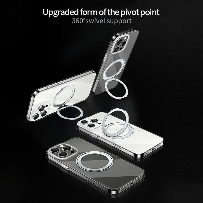 XUNDD Zero Sense Series For iPhone 16 Pro Case Compatible with MagSafe Rotating Kickstand PC+TPU Phone Cover - 2