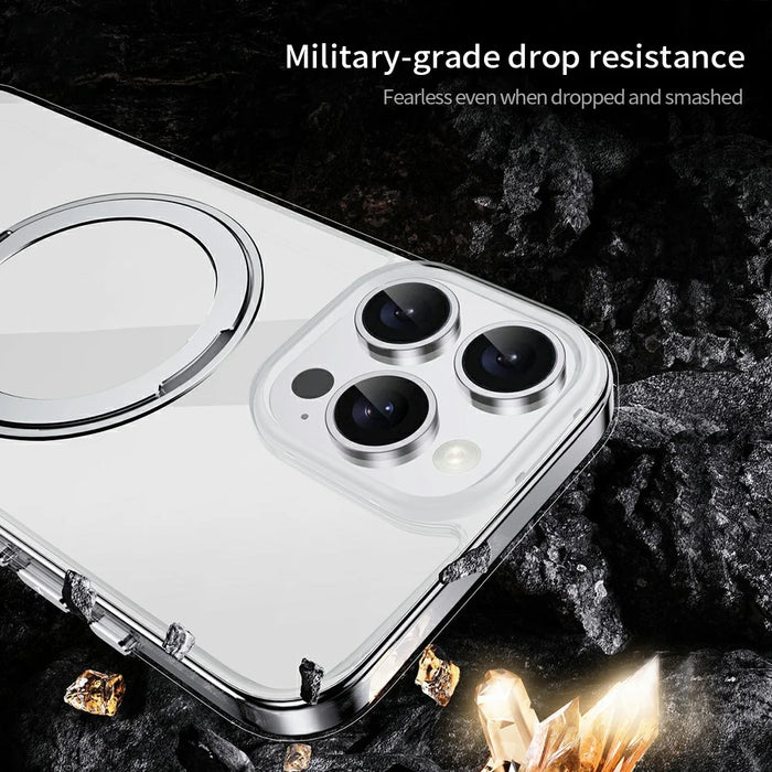 XUNDD Zero Sense Series For iPhone 16 Pro Case Compatible with MagSafe Rotating Kickstand PC+TPU Phone Cover - 4