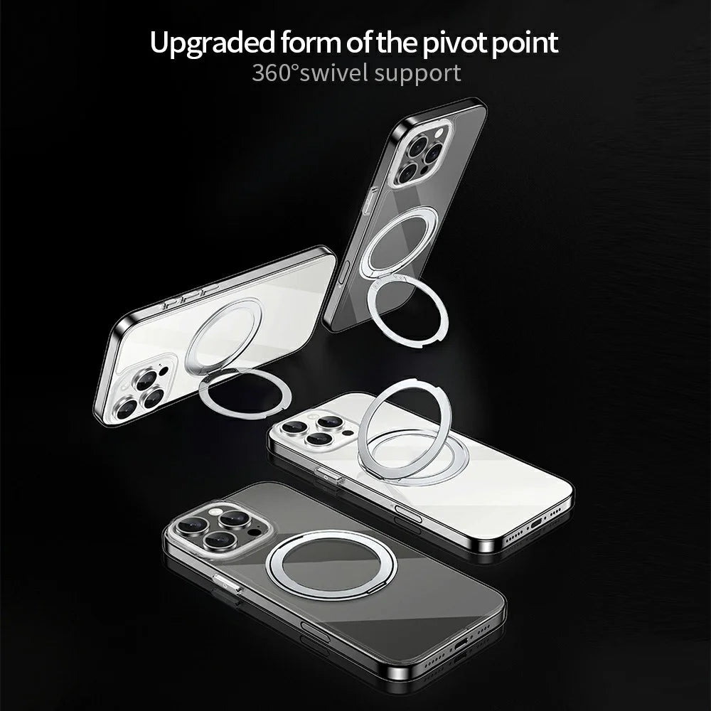 XUNDD Zero Sense Series For iPhone 16 Pro Max Case Compatible with MagSafe Rotating Kickstand PC+TPU Phone Cover - 2