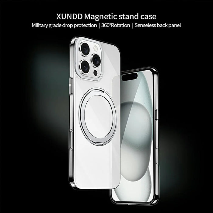 XUNDD Zero Sense Series For iPhone 16 Pro Max Case Compatible with MagSafe Rotating Kickstand PC+TPU Phone Cover - 5