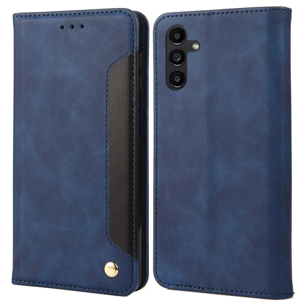 For Samsung Galaxy A16 5G / A16 4G Case PU Leather Shockproof Protection Wallet Phone Cover - Blue - 1