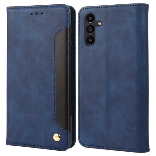 For Samsung Galaxy A16 5G / A16 4G Case PU Leather Shockproof Protection Wallet Phone Cover - Blue - 1