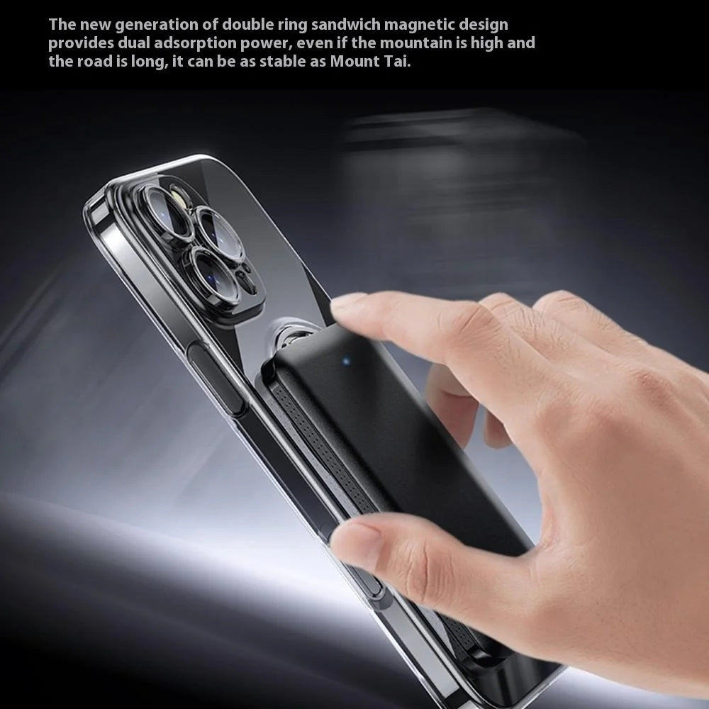 For iPhone 16 Pro Case Compatible with MagSafe Kickstand PC+TPU Phone Cover with Lens Film - Black - 4
