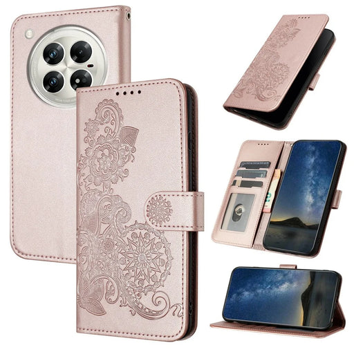 For Infinix Zero 40 4G / 5G Phone Cases Mandala Flower Leather Wallet Mobile Cover with Strap - Rose Gold - 1