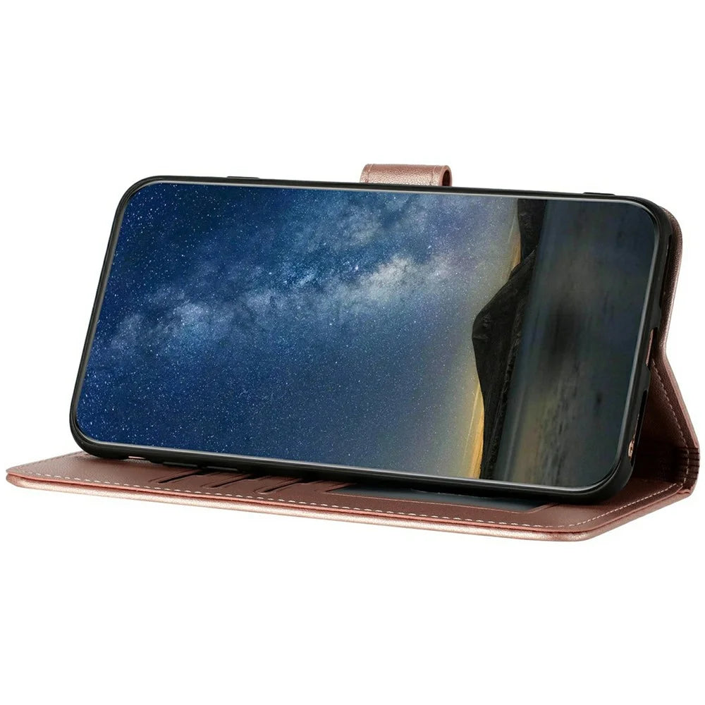 For Infinix Hot 50 4G Phone Cases Mandala Flower Leather Wallet Mobile Cover with Strap - Rose Gold - 3