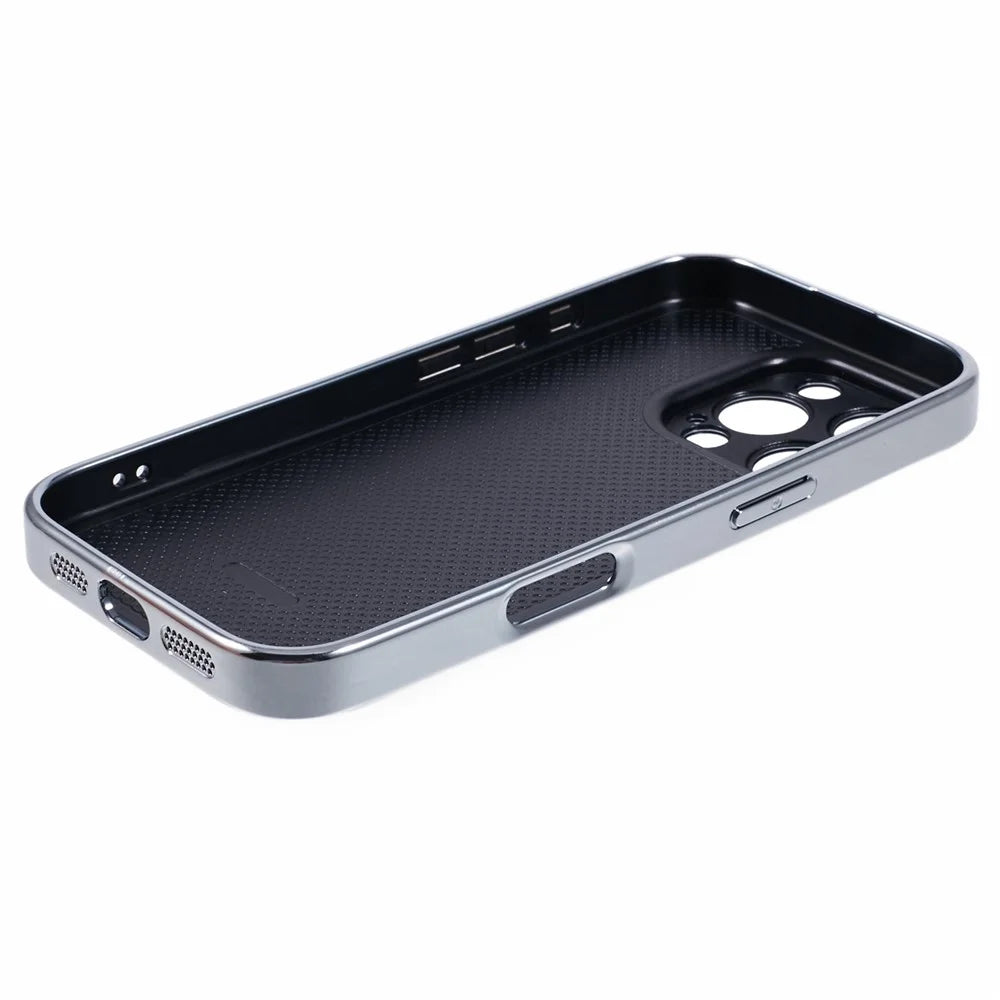For iPhone 16 Pro Cover Cross Texture PU Leather Coated TPU Cell Phone Case - Black - 4