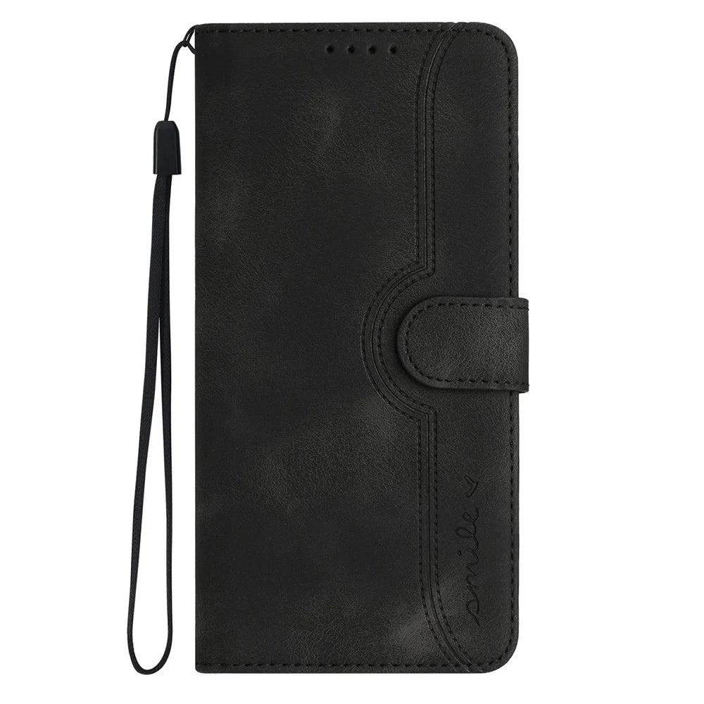 YX0030 For Infinix Hot 50i 5G / Smart 9 4G Case Leather Phone Cover Wallet Stand Design - Black - 7
