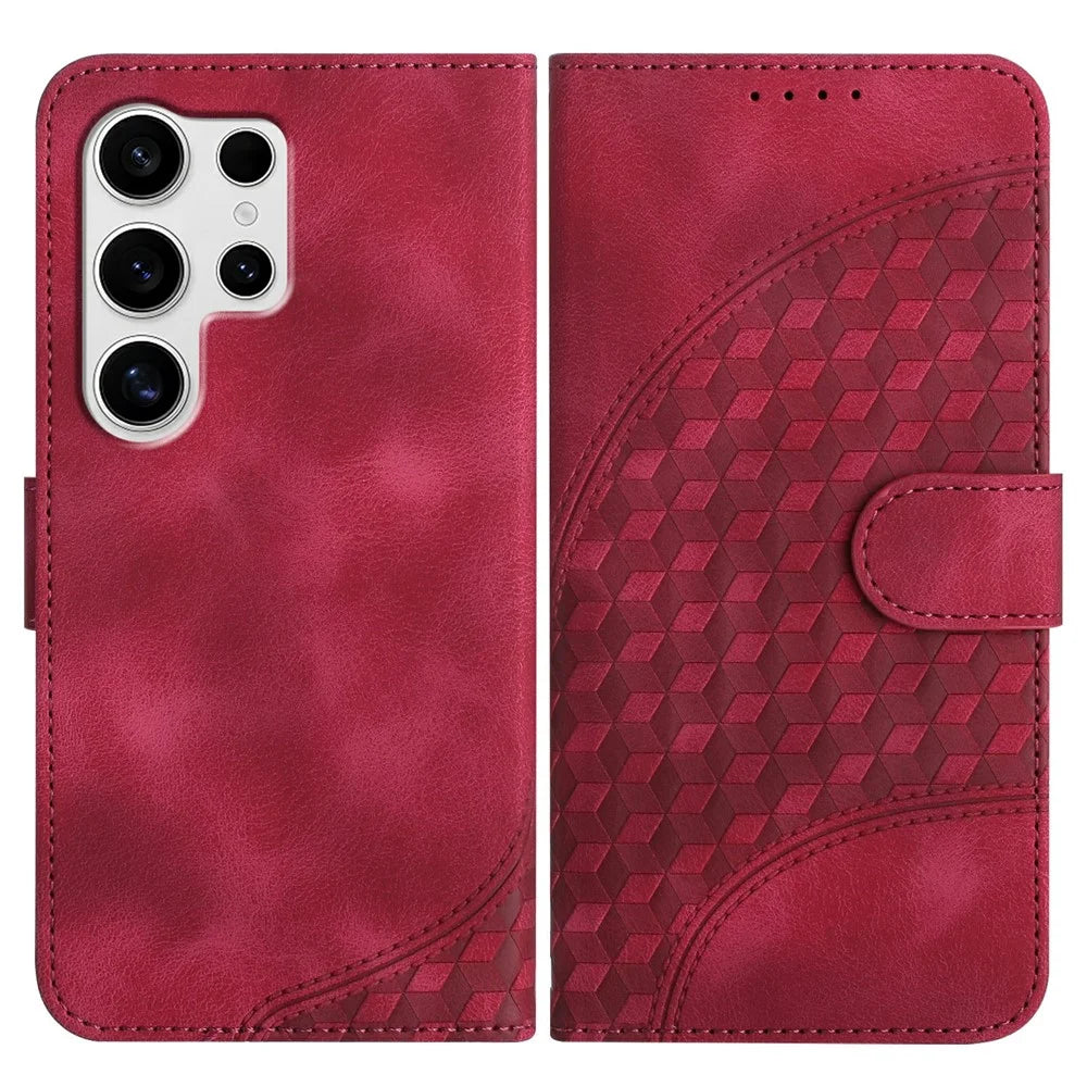 YX0060 For Samsung Galaxy S25 Ultra Case Elephant Head Pattern Leather Phone Cover - Rose - 1