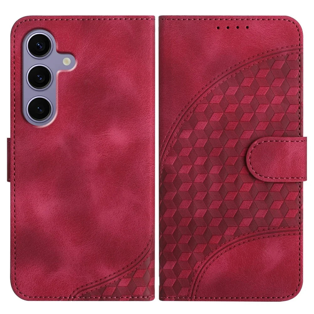 YX0060 For Samsung Galaxy S25 Case Elephant Head Pattern Leather Phone Cover - Rose - 1