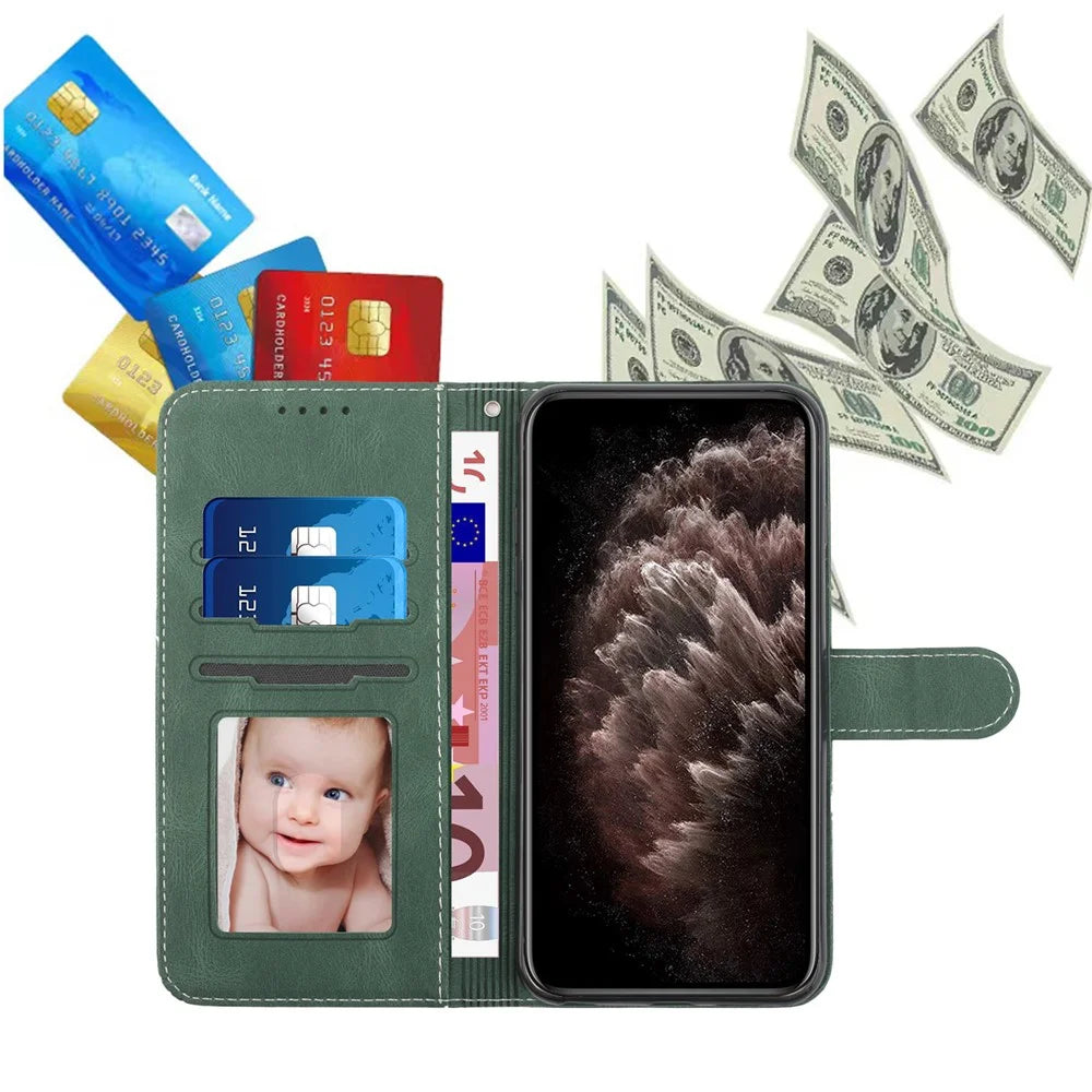 YX0010 Series for Samsung Galaxy S25+ Wallet Case Rhombus Lines Leather Phone Cover - Blackish Green - 4