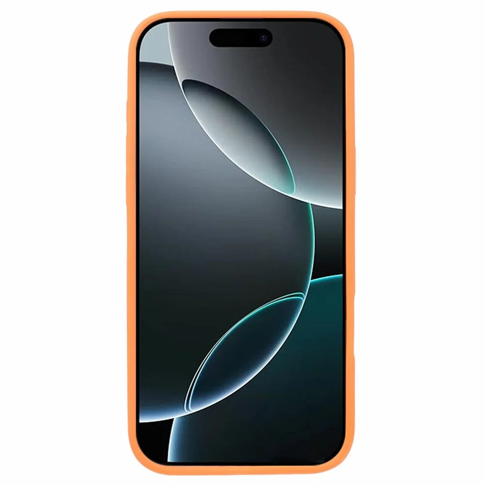 For iPhone 16 Pro Max Case Kickstand Compatible with MagSafe PC+TPU Cover with Lens Film - Orange - 3
