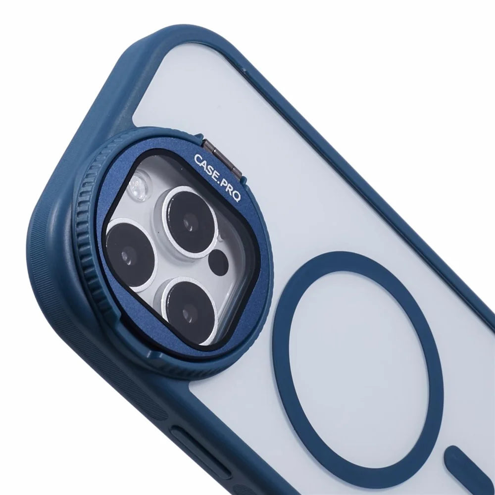 For iPhone 16 Pro Case Compatible with MagSafe Cell Phone Cover with Lens Cover Kickstand - Sapphire - 6