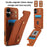 For iPhone 16 Case Kickstand Card Slots Leather Coated TPU Cover with Shoulder Strap - Brown - 3
