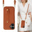 For iPhone 16 Case Kickstand Card Slots Leather Coated TPU Cover with Shoulder Strap - Brown - 5