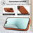 For iPhone 16 Case Kickstand Card Slots Leather Coated TPU Cover with Shoulder Strap - Brown - 7