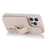 For iPhone 16 Pro Case Kickstand Card Slots Leather Coated TPU Cover with Shoulder Strap - Beige - 2