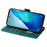 For iPhone 15 Pro Max Leather Wallet Case RFID Blocking Stand Cover with Hand Strap - Green - 3