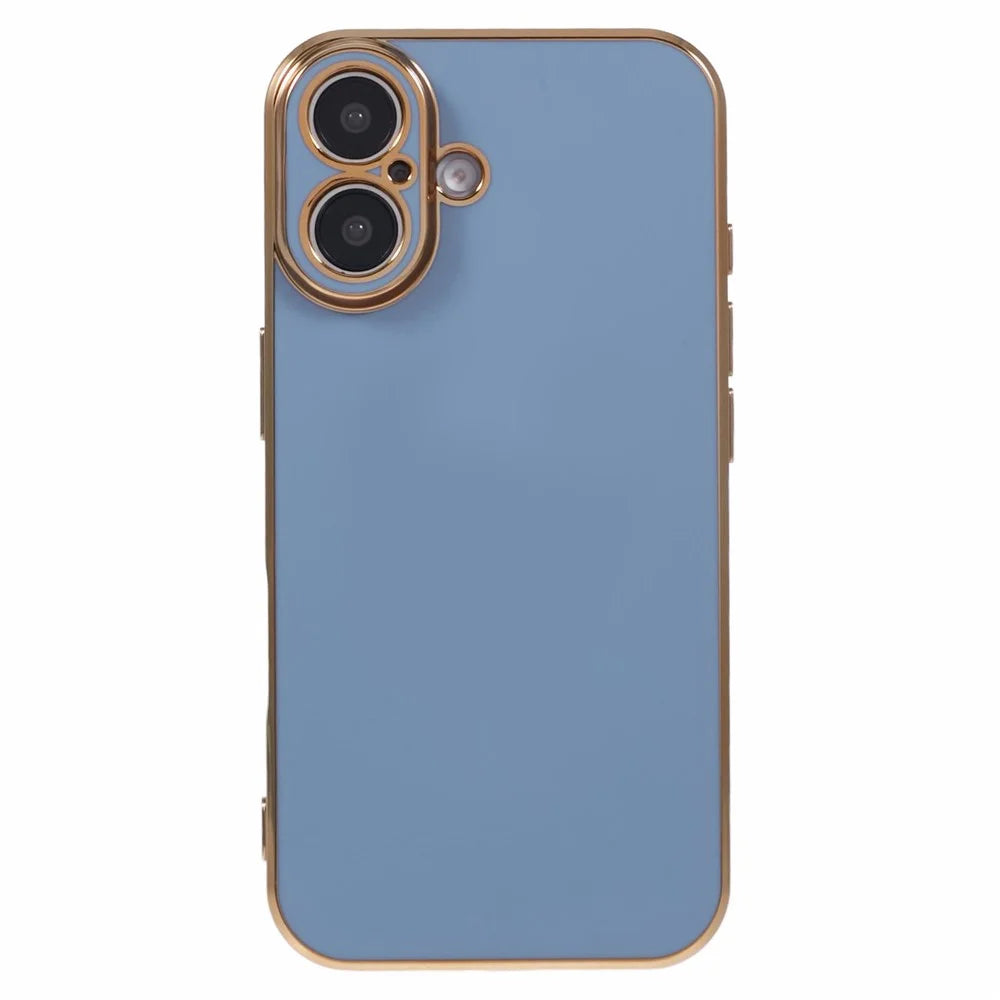 For iPhone 16 Case TPU Slim Fit Shockproof Phone Cover 6D Electroplating - Grey - 3