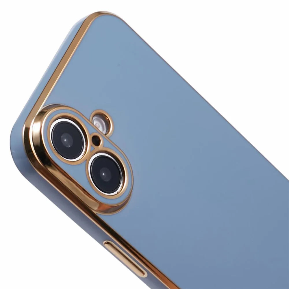 For iPhone 16 Case TPU Slim Fit Shockproof Phone Cover 6D Electroplating - Grey - 6