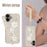 SY-001 For iPhone 16 Plus Case Card Slots Leather Coated TPU Flower Phone Cover - Beige - 5