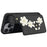 SY-001 For iPhone 16 Pro Case Card Slots Leather Coated TPU Flower Phone Cover - Black - 3