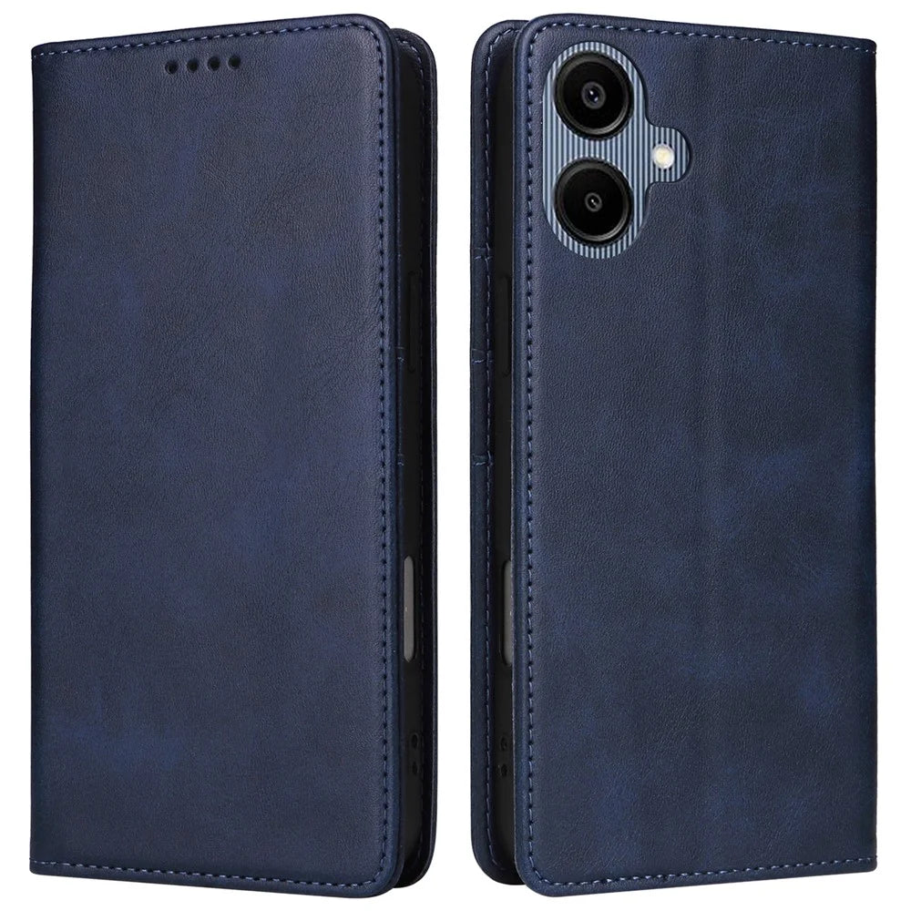 For Samsung Galaxy A06 4G Case RFID Blocking PU Leather Phone Wallet Cover - Blue - 1