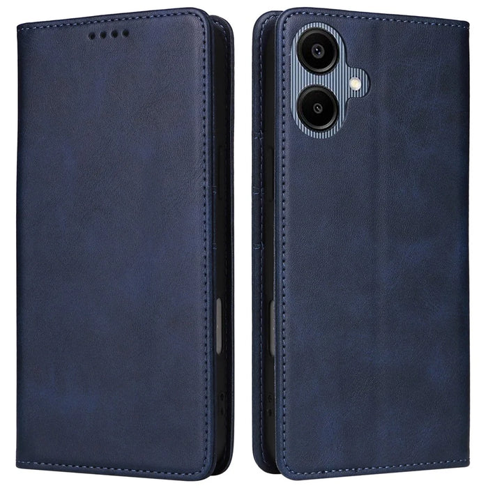 For Samsung Galaxy A06 4G Case RFID Blocking PU Leather Phone Wallet Cover - Blue - 1