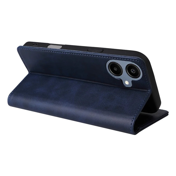 For Samsung Galaxy A06 4G Case RFID Blocking PU Leather Phone Wallet Cover - Blue - 4