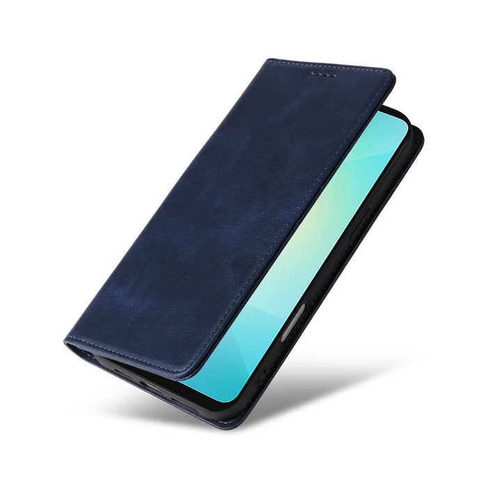 For Samsung Galaxy A06 4G Case RFID Blocking PU Leather Phone Wallet Cover - Blue - 6