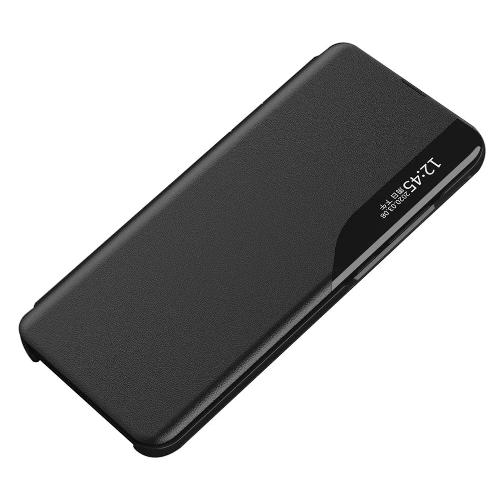 For Samsung Galaxy S24 FE Case View Window PU Leather Stand Cover - Black - 2