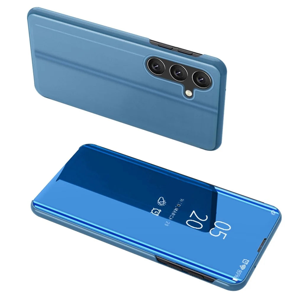 For Samsung Galaxy S24 FE Flip Leather Cover with Stand Full Body Protective Phone Case - Blue - 1