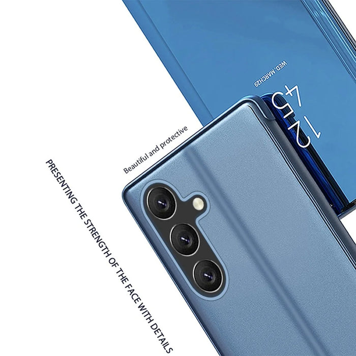 For Samsung Galaxy S24 FE Flip Leather Cover with Stand Full Body Protective Phone Case - Blue - 6