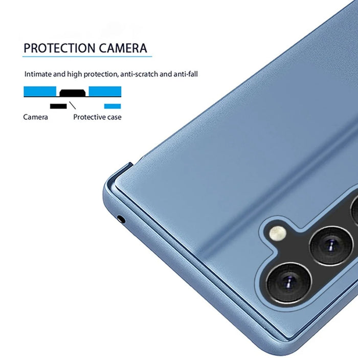 For Samsung Galaxy S24 FE Flip Leather Cover with Stand Full Body Protective Phone Case - Blue - 7
