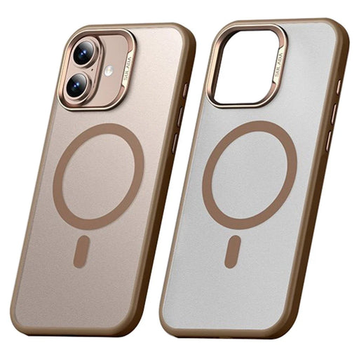 SULADA For iPhone 16 Plus Case Compatible with MagSafe Ultra-Thin PC+TPU Phone Cover - Gold - 1