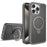 For iPhone 16 Pro Max Case Compatible with MagSafe PC+TPU Ring Kickstand Cell Phone Cover - Titanium Grey - 1