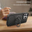 For iPhone 16 Pro Max Case Compatible with MagSafe PC+TPU Ring Kickstand Cell Phone Cover - Titanium Grey - 7