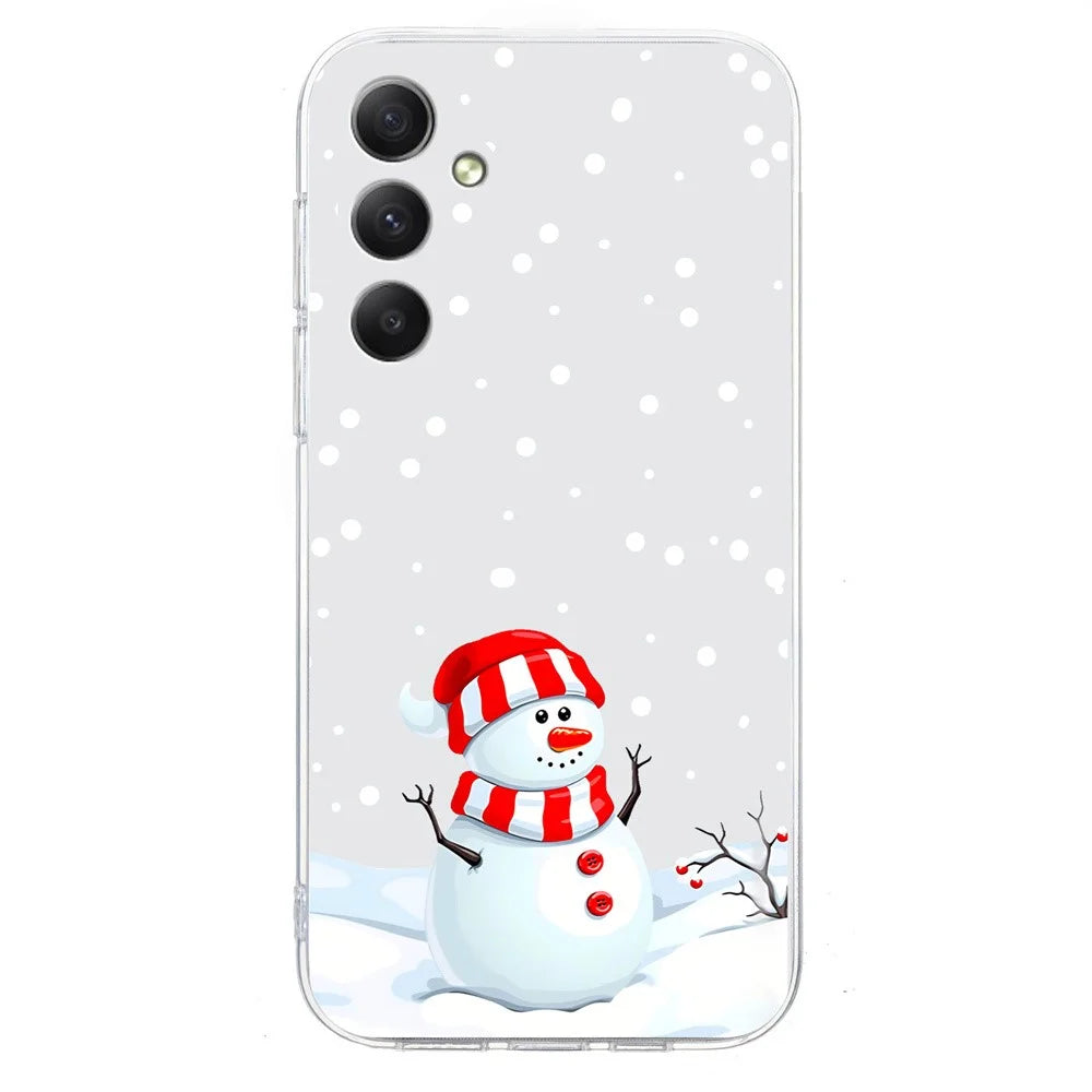For Samsung Galaxy S24 FE Case Christmas Pattern Print Soft TPU Phone Protector - Snowman - 3