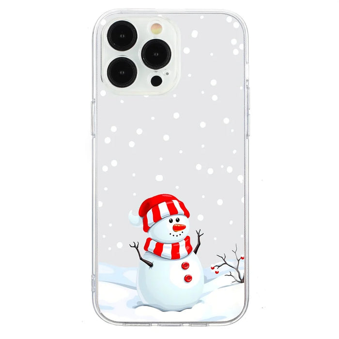 For iPhone 16 Pro Max Case Christmas Pattern Print Soft TPU Phone Protector - Snowman - 3