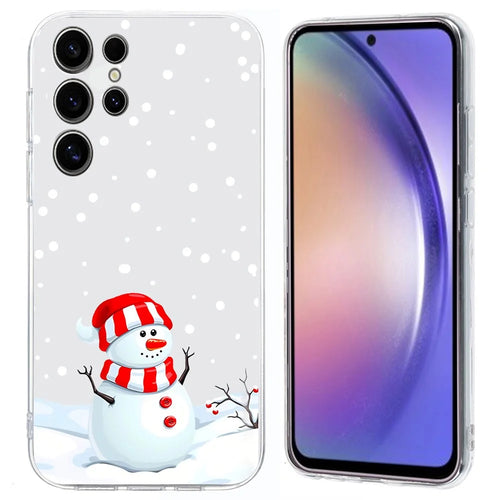 For Samsung Galaxy S25 Ultra / S24 Ultra Case Christmas Pattern Print Soft TPU Phone Protector  - Snowman - 1