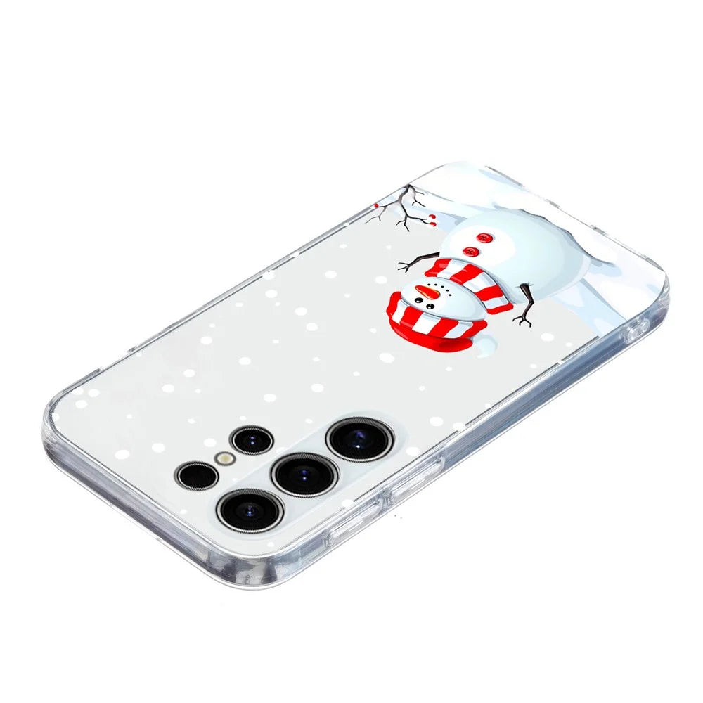 For Samsung Galaxy S25 Ultra / S24 Ultra Case Christmas Pattern Print Soft TPU Phone Protector  - Snowman - 2