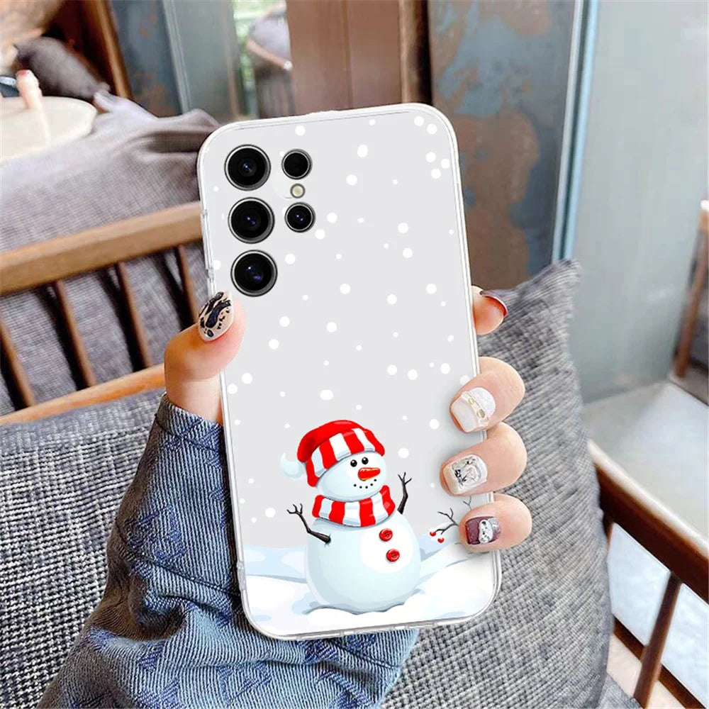 For Samsung Galaxy S25 Ultra / S24 Ultra Case Christmas Pattern Print Soft TPU Phone Protector  - Snowman - 5