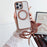 For iPhone 15 Pro Case Compatible with MagSafe Rotatable Kickstand PC+TPU Phone Cover with Lanyard - Brown - 1