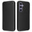For Samsung Galaxy S25 Case Carbon Fiber Texture Drop-Proof PU Leather Phone Cover - Black - 1