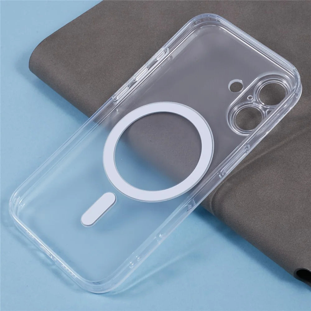 JAUCASE For iPhone 16 Case Matte Anti-Fingerprint Back Cover Compatible with MagSafe - White - 6