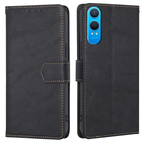 For OnePlus Nord CE4 Lite 5G / Oppo K12x 5G (China) Case Leather Phone Cover with RFID Blocking Wallet - Black - 1