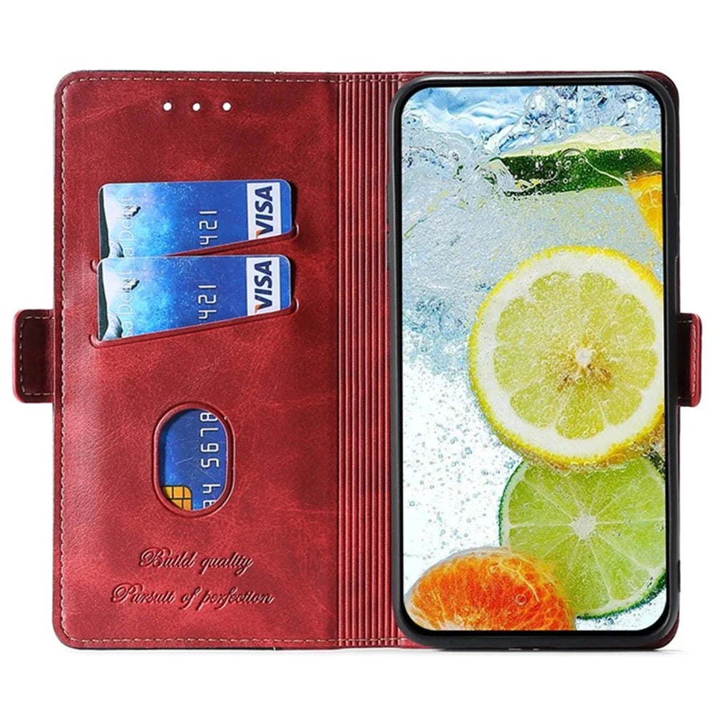 For OnePlus Nord CE4 Lite 5G / Oppo K12x 5G (China) Case Contrast Color Wallet Leather Phone Cover - Black+Red - 2