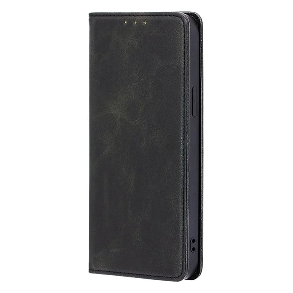 For OnePlus Nord CE4 Lite 5G / Oppo K12x 5G (China) Case PU Leather Calf Texture Phone Wallet Cover - Black - 5