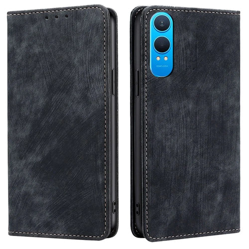 For OnePlus Nord CE4 Lite 5G / Oppo K12x 5G (China) Case RFID Blocking Wallet Leather Phone Cover - Black - 1