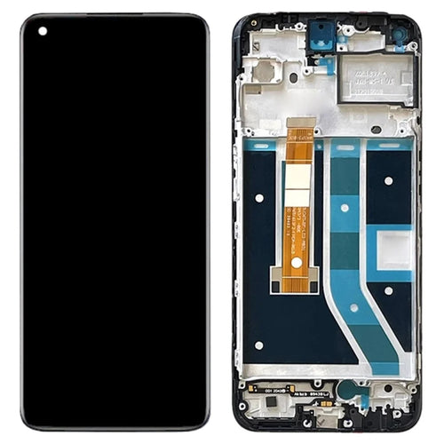 For OnePlus Nord N100 Grade C LCD Screen and Digitizer Assembly + Frame Replacement Part (without Logo) - Black - 1
